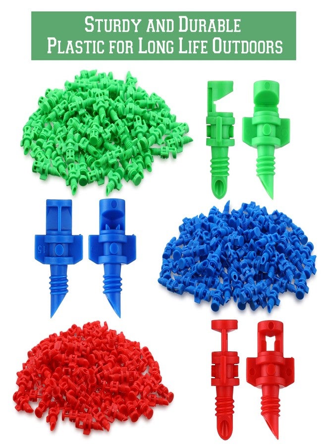 Tujoe 300 Pcs Misting Nozzle Sprayer 90/180/360 Degree Atomizing Micro Sprinklers Drip Ring Irrigation Emitters Sprinkler Nozzle Refraction Drip Emitters for Garden Agriculture Lawn - Image 3